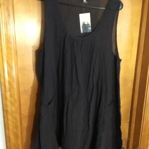 Brown Long Tunic Top with Pockets L